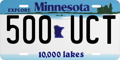 MN license plate 500UCT