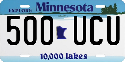 MN license plate 500UCU