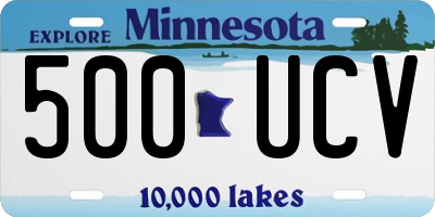 MN license plate 500UCV