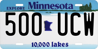 MN license plate 500UCW