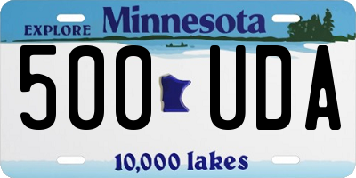 MN license plate 500UDA