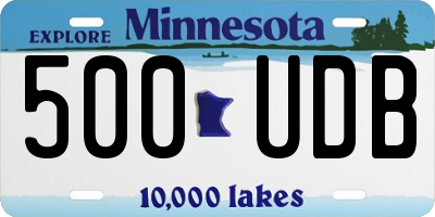 MN license plate 500UDB