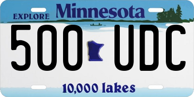 MN license plate 500UDC