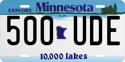 MN license plate 500UDE