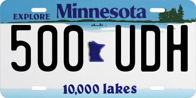 MN license plate 500UDH