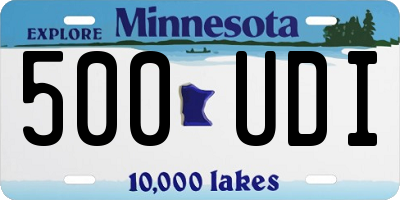 MN license plate 500UDI