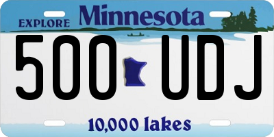 MN license plate 500UDJ