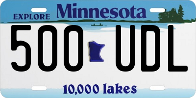 MN license plate 500UDL