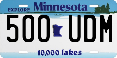 MN license plate 500UDM