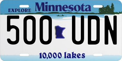 MN license plate 500UDN