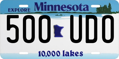 MN license plate 500UDO