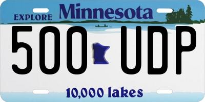 MN license plate 500UDP