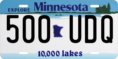 MN license plate 500UDQ