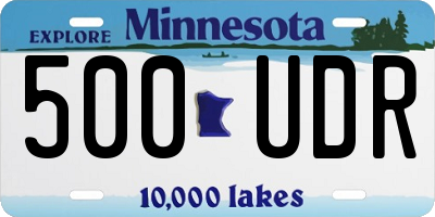 MN license plate 500UDR