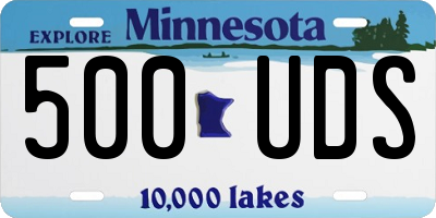 MN license plate 500UDS