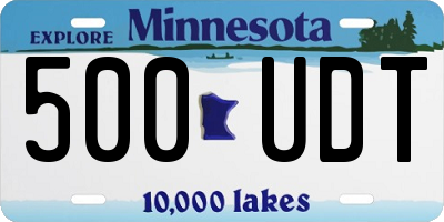 MN license plate 500UDT