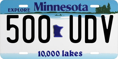 MN license plate 500UDV