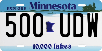 MN license plate 500UDW