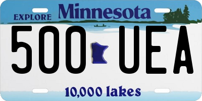 MN license plate 500UEA