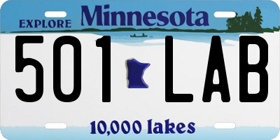 MN license plate 501LAB