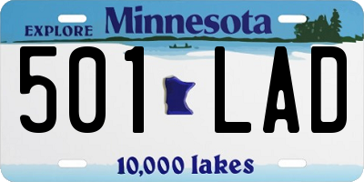 MN license plate 501LAD