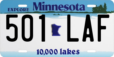 MN license plate 501LAF