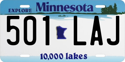 MN license plate 501LAJ