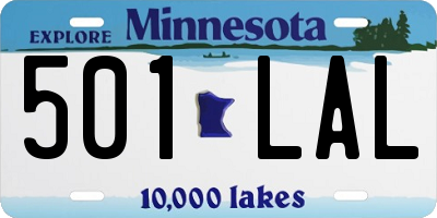 MN license plate 501LAL