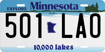 MN license plate 501LAO