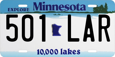 MN license plate 501LAR