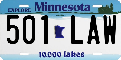 MN license plate 501LAW