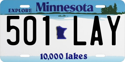 MN license plate 501LAY