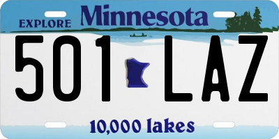 MN license plate 501LAZ