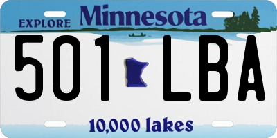 MN license plate 501LBA