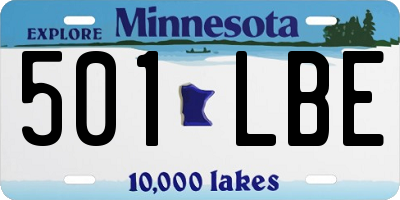 MN license plate 501LBE
