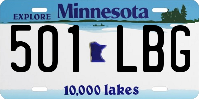MN license plate 501LBG