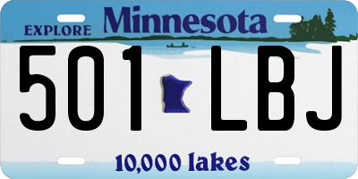 MN license plate 501LBJ