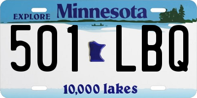 MN license plate 501LBQ