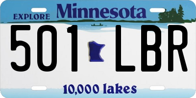 MN license plate 501LBR