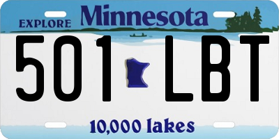 MN license plate 501LBT