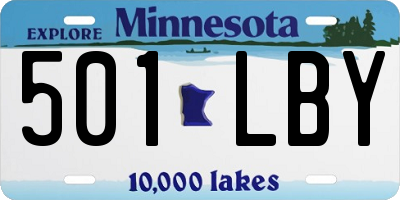 MN license plate 501LBY