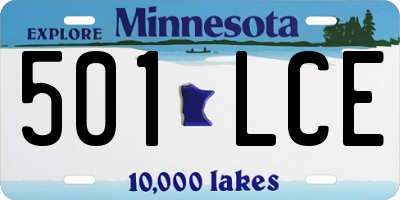 MN license plate 501LCE