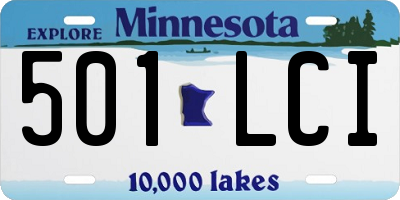 MN license plate 501LCI