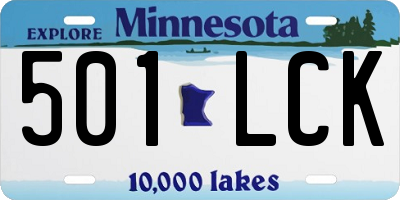 MN license plate 501LCK