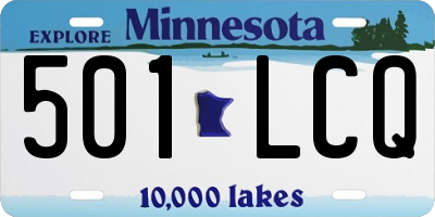 MN license plate 501LCQ