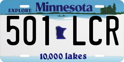 MN license plate 501LCR