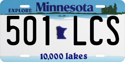 MN license plate 501LCS