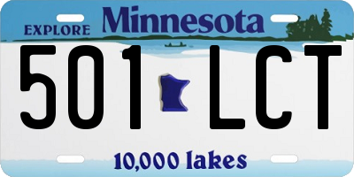 MN license plate 501LCT