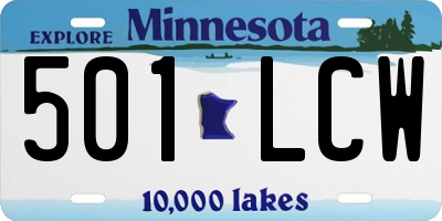 MN license plate 501LCW