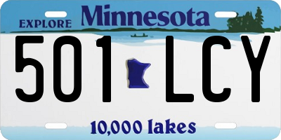 MN license plate 501LCY